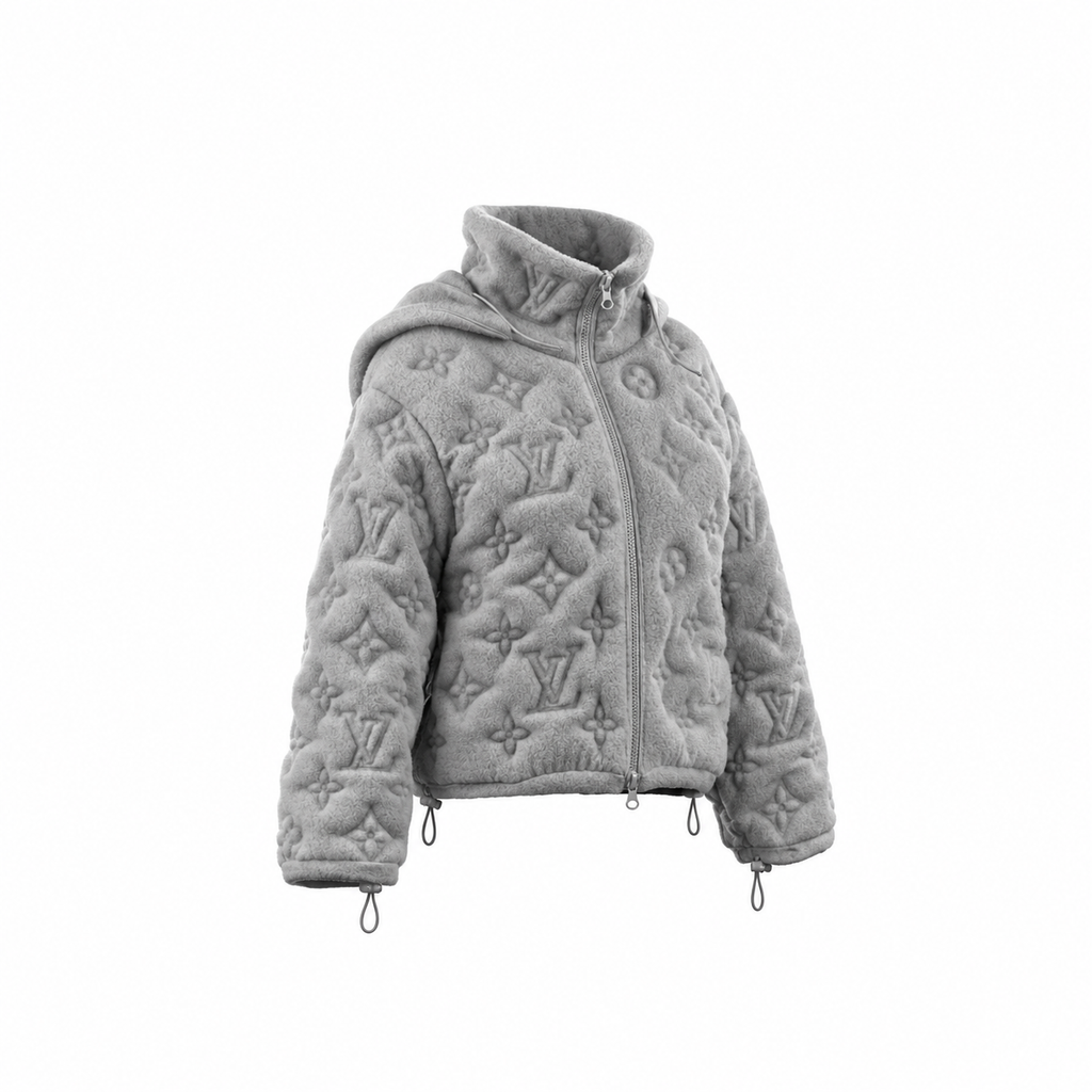 Grey Monogram Puffer Jacket LV