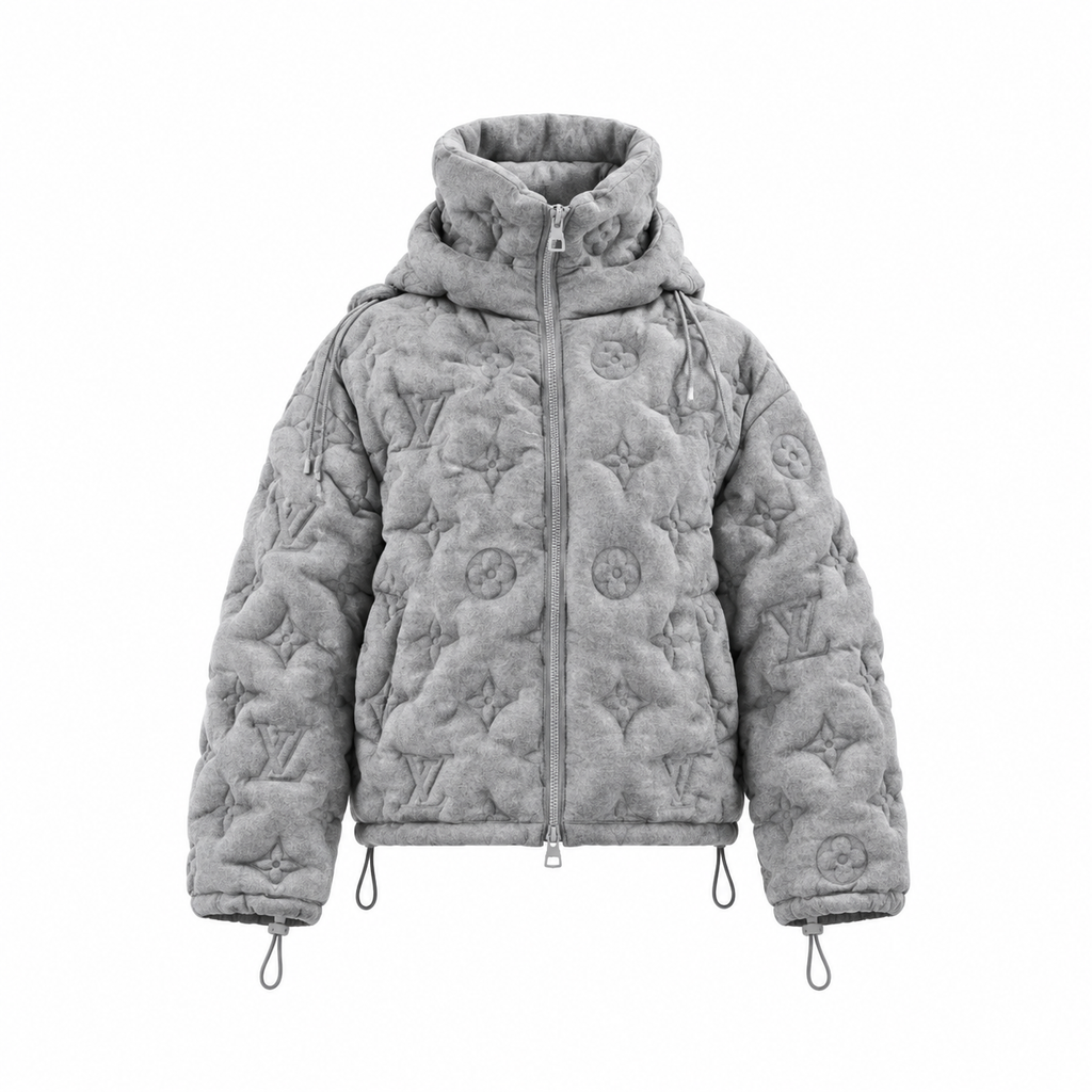 Grey Monogram Puffer Jacket LV