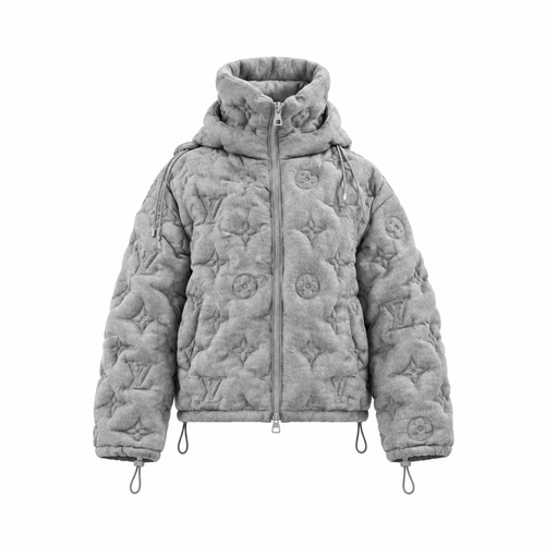 Grey Monogram Puffer Jacket LV