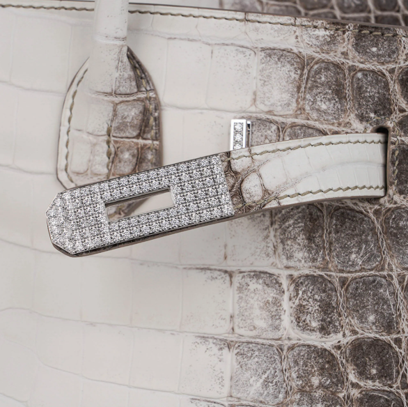 HB 30 Bag Diamond Himalaya Blanc Matte Niloticus Crocodile