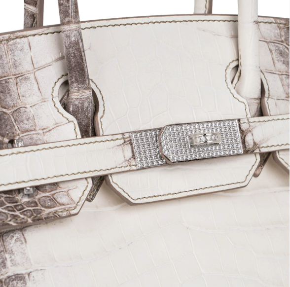 HB 30 Bag Diamond Himalaya Blanc Matte Niloticus Crocodile